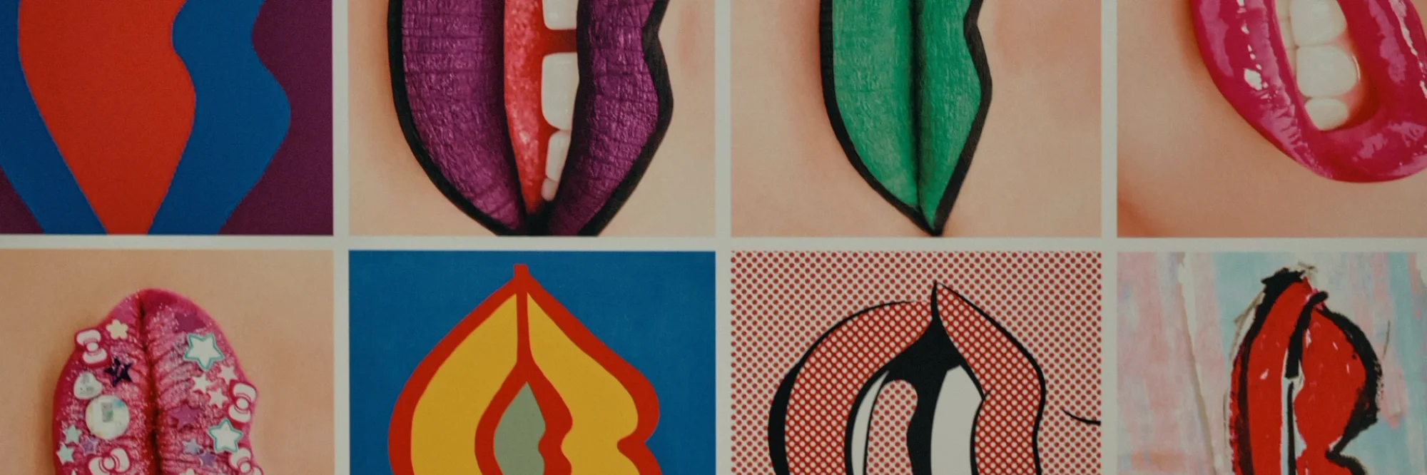 Pop art lips collage